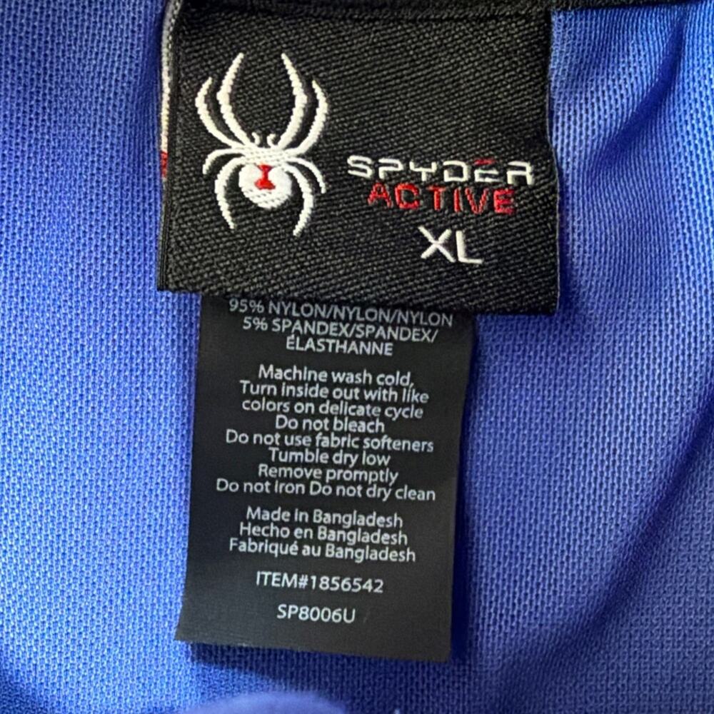 Spyder Active Jacket Women XL Blue Zip Up Activewear Outdoor Pockets Thumb Holes - Picture 5 of 8